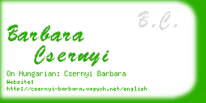 barbara csernyi business card